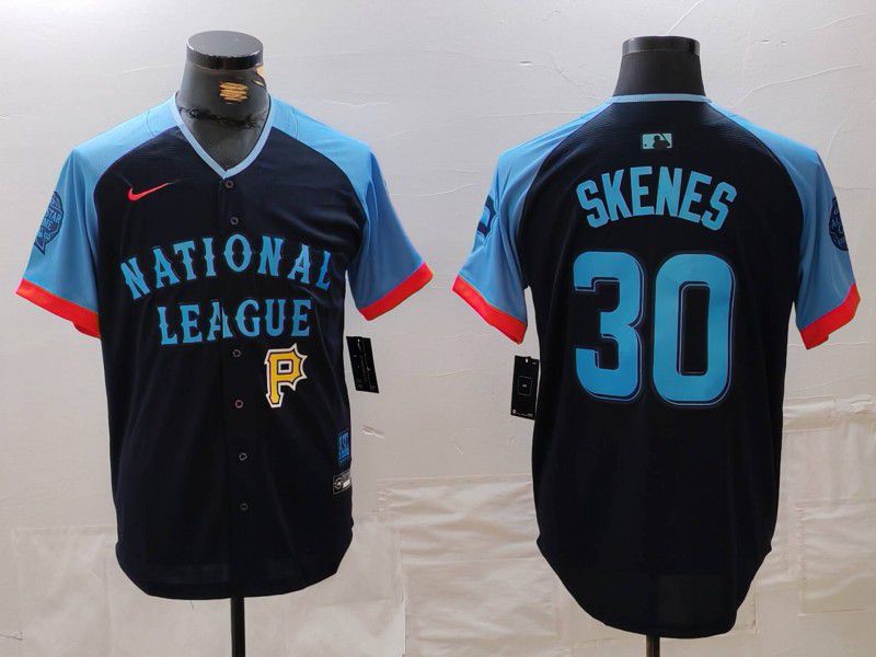 Men Pittsburgh Pirates #30 Skenes Blue All star 2024 Nike MLB Jersey style 4